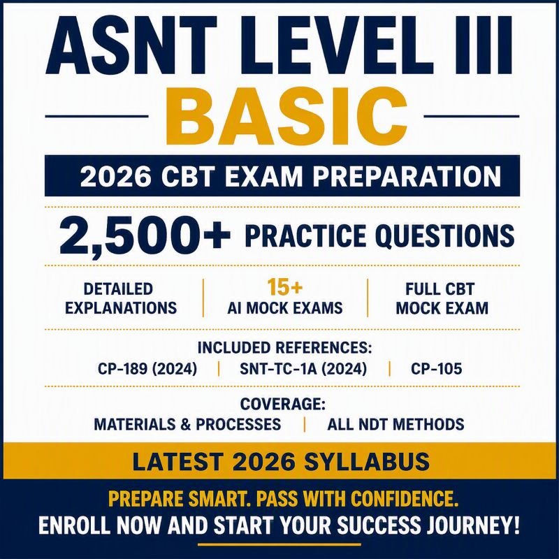 ASNT Basic + CP-189 + SNT-TC-1A Questions with Explanations 2026 Updated